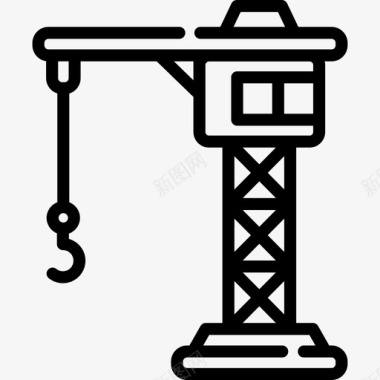 工业机器起重机工业过程3线性图标图标