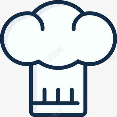 厨师帽餐厅元素4线性颜色图标图标