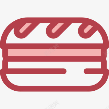 食品和餐厅三明治食品和餐厅6红色图标图标