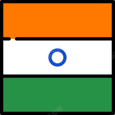 方形印度国旗收藏3方形图标图标