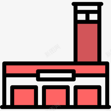 号楼消防员4号楼线性颜色图标图标
