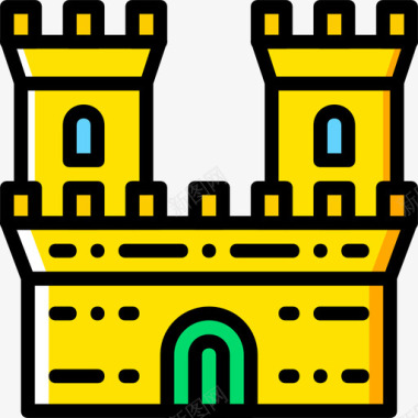 城堡中世纪4黄色图标图标