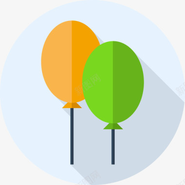 彩色气球气球印度4扁平图标图标