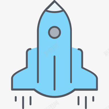 火箭太空17号彩色图标图标