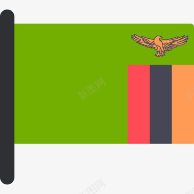 赞比亚国际国旗5桅杆图标图标