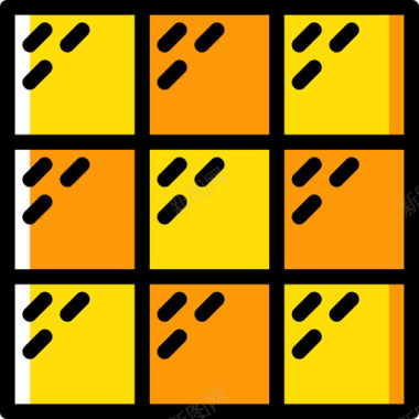 玻璃墙结构8黄色图标图标