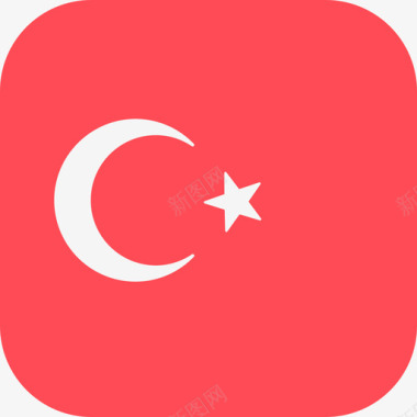 土耳其土耳其国际国旗3圆形方形图标图标