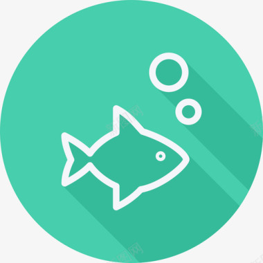 鱼生态26扁平圆形图标图标