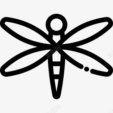 蜻蜓春天的象征直线图标图标