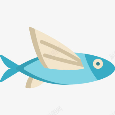 飞鱼动物27扁平图标图标