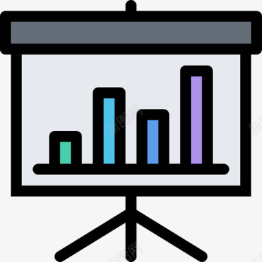 彩色固体胶演示文稿财务8彩色图标图标