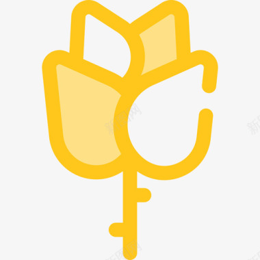 玫瑰生态与自然8黄色图标图标