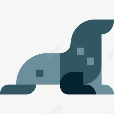 海狮动物26扁平图标图标