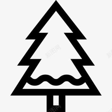 松树冬季元素5线形图标图标