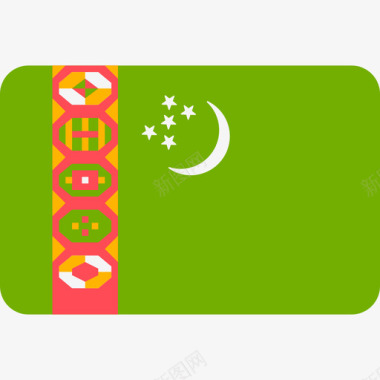 圆形UI土库曼斯坦国际国旗6圆形矩形图标图标