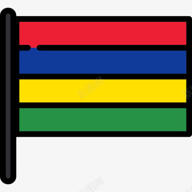 毛里求斯国旗收藏2号桅杆图标图标