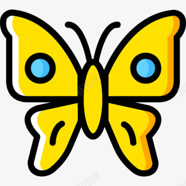 黄色闪电蝴蝶昆虫4黄色图标图标