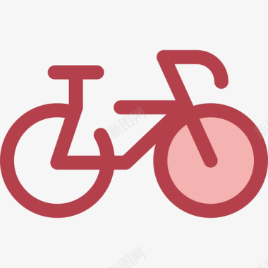 自行车交通18红色图标图标