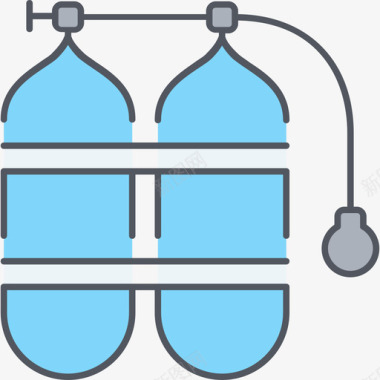 彩色图标氧气罐船用2彩色图标图标