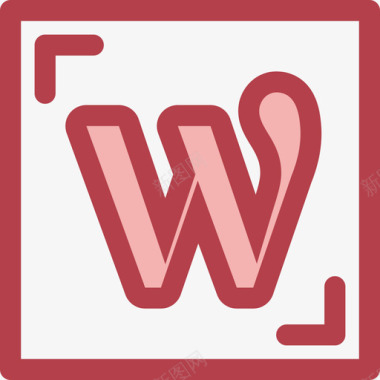 Wordpress社交媒体20红色图标图标