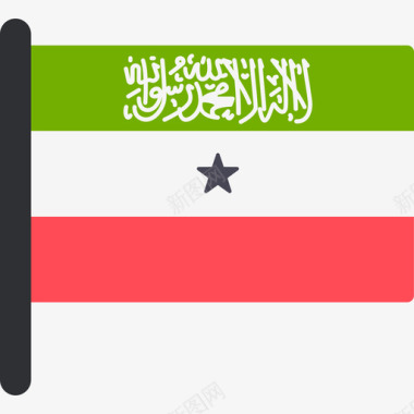 索马里兰国际国旗5桅杆图标图标
