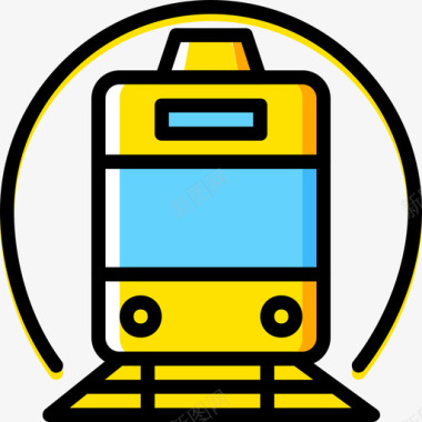 4K图标火车运输4黄色图标图标