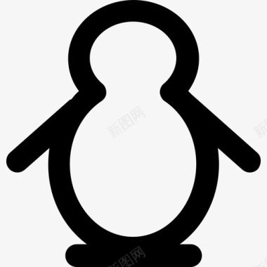 企鹅圣诞42粗体圆形图标图标