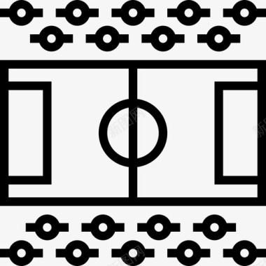 足球场足球元素线性图标图标