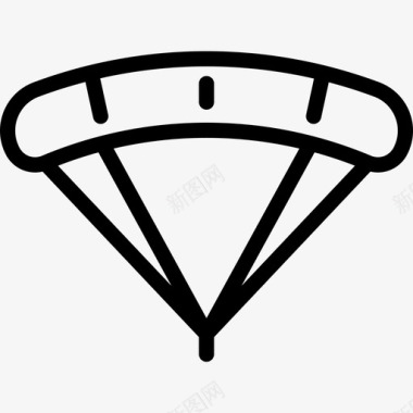 降落伞露营元素2直线型图标图标