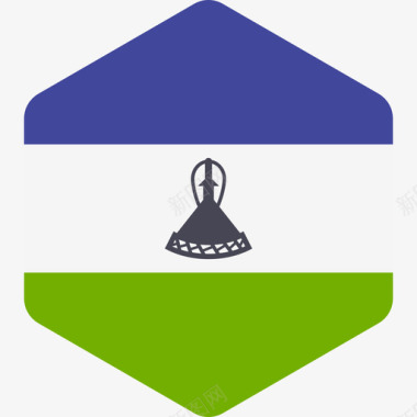 六边形莱索托国际旗帜2六边形图标图标