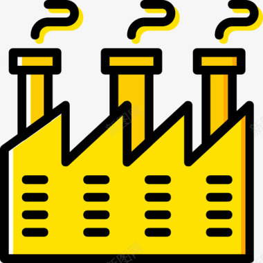 工厂工业8黄色图标图标