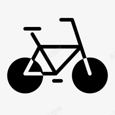 自行车运动旅行实心套装图标图标