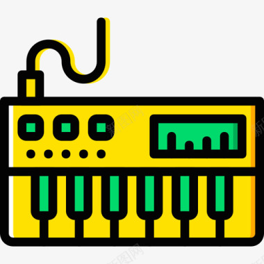 钢琴音乐9黄色图标图标