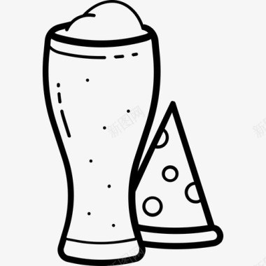 啤酒饮料和小吃手工制作图标图标