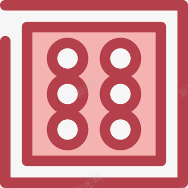 骰子形状9红色图标图标
