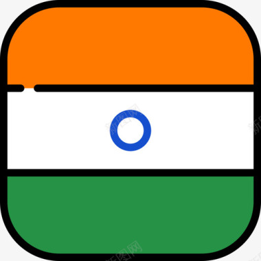方形印度国旗收藏6圆形方形图标图标