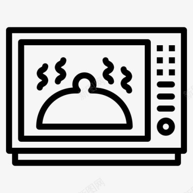 厨房用具大全微波炉烹饪加热图标图标