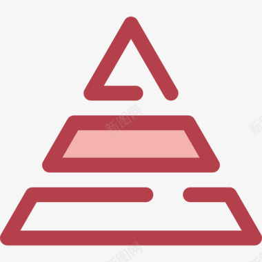 金字塔员工组织4红色图标图标