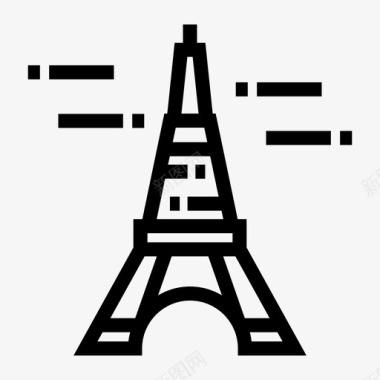 巴黎风光埃菲尔铁塔城市地标图标图标