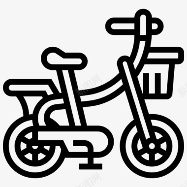 儿童自行车自行车骑乘图标图标