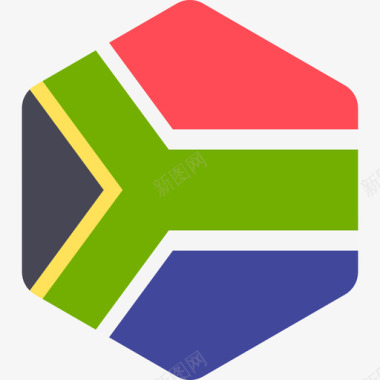 六边形南非国际旗帜2六边形图标图标