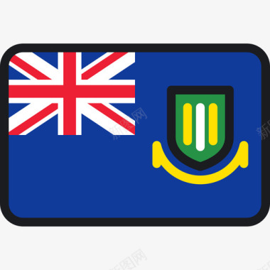 英属维尔京群岛旗帜收藏4圆形矩形图标图标