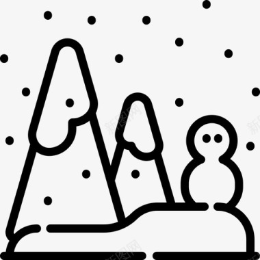 下雪景观21线性图标图标