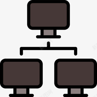 显示栏计算机显示器通信与媒体3线性彩色图标图标