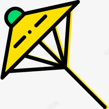 太阳伞宗教8黄色图标图标