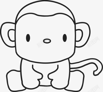 猴子动物卡通图标图标
