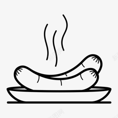 烤香肠盘子烧烤图标图标