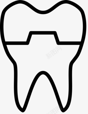 医生戴口罩牙齿人造牙科图标图标