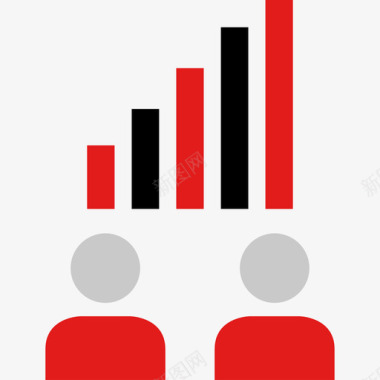 统计信息图形红色平坦图标图标