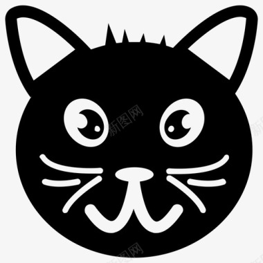 可爱卡通小动物猫脸卡通动物卡通猫图标图标
